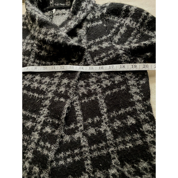 Cynthia Rowley Jacket Womens Large Wool Blend Plaid Wrap Sweater Hipster Coat - Picture 13 of 16